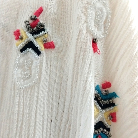 NWT Jessica Simpson Top Beaded Embroidered Peasant Boho  Sz 1X - Picture 3 of 8